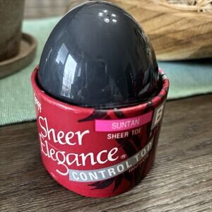 Vintage Leggs Sheer Elegance Pantyhose Size B Suntan Control Top NIP Sheer Toe